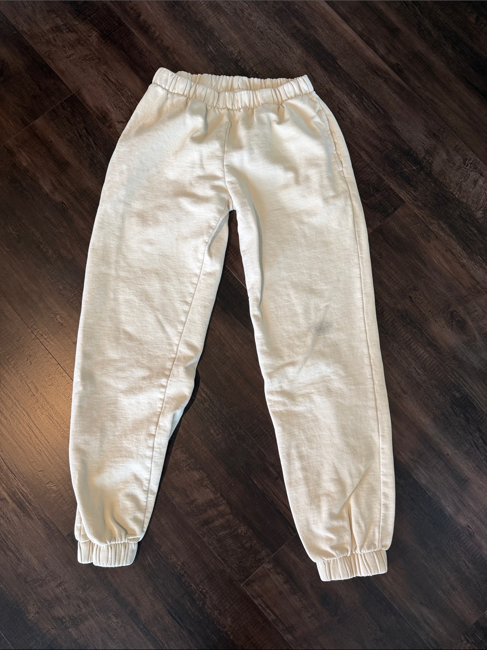 Brandy Melville Off-White/Cream Elastic Waist Joggers
